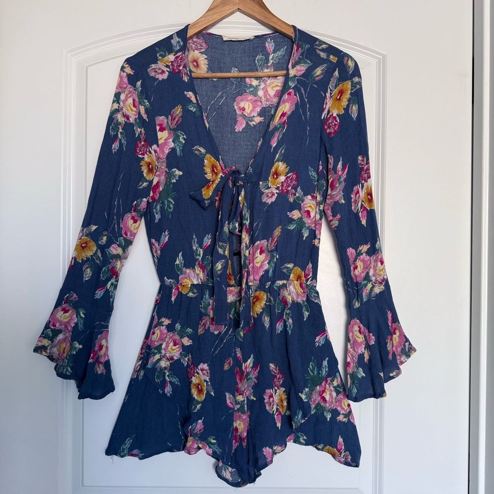 Newbury Kustom Floral Blue Women's Romper